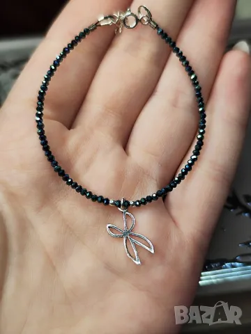 Дамска сребърна гривна с елемент ножица, снимка 2 - Гривни - 47403629