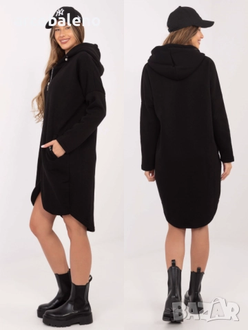 Дамски дълъг преходен суичър с качулка и цип Tina, 5цвята , снимка 3 - Суичъри - 52930321