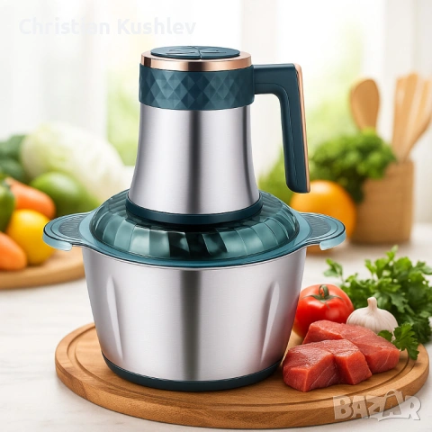 Многофункционален кухненски чопър Kitchen Expert 3L SUS 304 – бързо мели, реже и пюрира без усилие