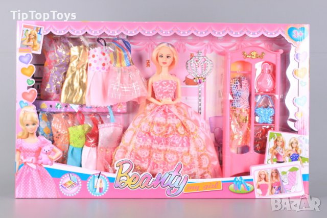 Кукла Барби с много рокли и гардероб, снимка 2 - Кукли - 38916338