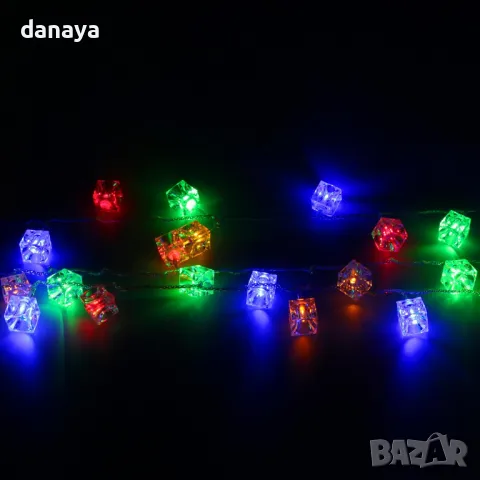 5404 Многоцветни коледни лампички Кубчета, 28 LED, 280 см, снимка 5 - Декорация за дома - 47814410