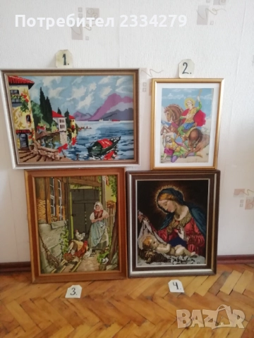 Стари немски гоблени големи в дървени рамки, снимка 2 - Гоблени - 47712671