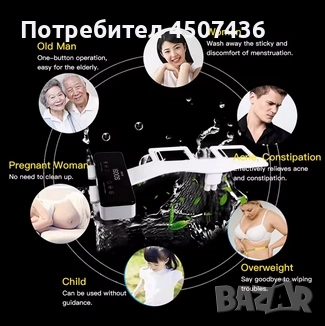 Приставка за тоалетна чиния биде, ултра тънка, неелектрическа,хоризонтален монтаж, лична хигиена, снимка 7 - Други - 52813351