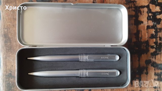 химикалка и молив метални и масивни в метална кутия, снимка 3 - Ученически пособия, канцеларски материали - 27354234
