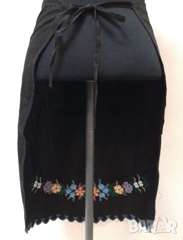 Стара бродирана черна престилка(16.3), снимка 6 - Антикварни и старинни предмети - 43557717