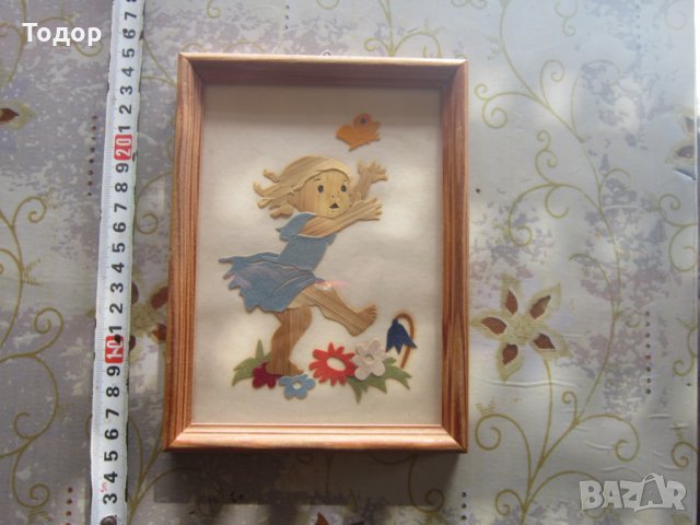 Немска стара  картина Момичето и Пеперудата 2, снимка 1 - Картини - 27188170