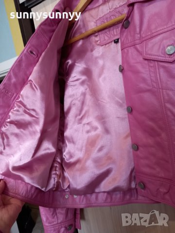 Яке розово естествена кожа , снимка 3 - Якета - 32410528