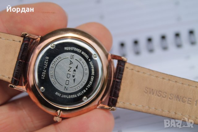 Швейцарски мъжки кварцов часовник ''Sandoz'', снимка 13 - Мъжки - 40790710