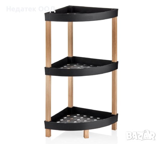 Ъглов рафт, дърво, 33x33x80см