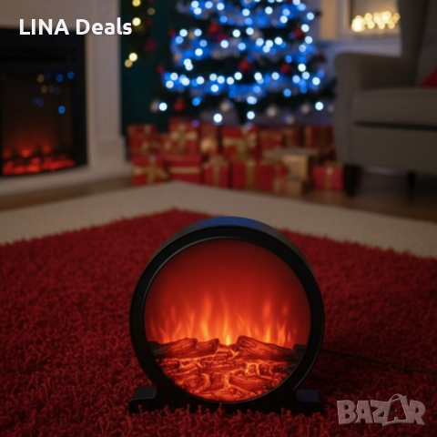 🔥 Кръгла декоративна LED камина , снимка 2 - Декорация за дома - 52297253