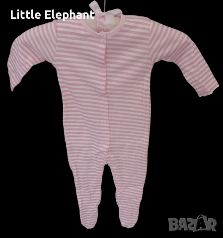 Цяла пижамка за 3-6 мес момиченце райе розово и тъмно розово,Англия/нова