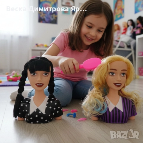 Торс на кукла за оформяне на прически с гребен – Глава за коса и грим, снимка 2 - Кукли - 52975526