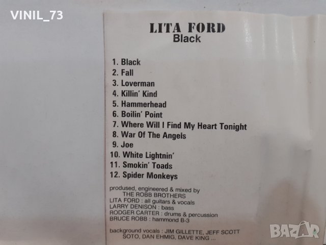 Lita Ford ‎– Black, снимка 4 - Аудио касети - 32369160