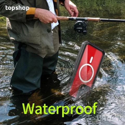 Водоустойчив калъф T-Bee Съвместим с iPhone 15 Pro и 15 Pro Max с Magsafe,черен, снимка 3 - Калъфи, кейсове - 50525725