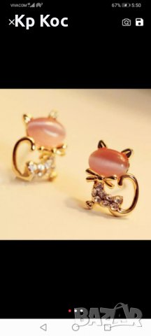 много нежен дамски сет гривна и обици котенца, снимка 2 - Бижутерийни комплекти - 39100533