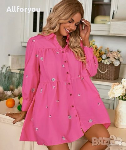 Розова риза рокля размер С/М, снимка 1 - Рокли - 43772070