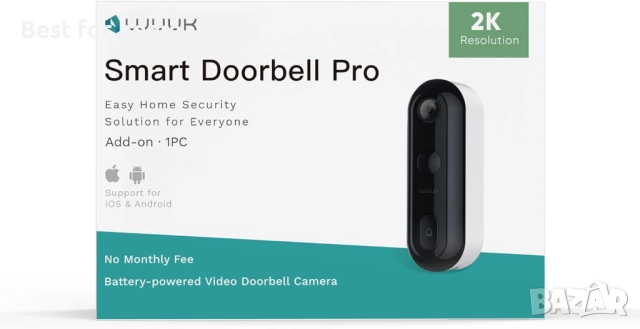 WUUK 2K HD Wi-Fi звънец с камера, снимка 8 - Други - 52367774