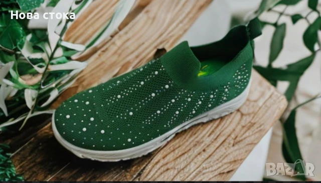 Леки дамски ластични маратонки без връзки, снимка 1