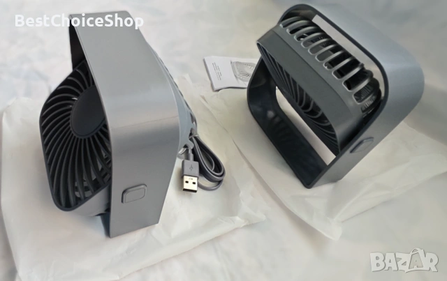2броя USB Вентилатори, Безшумни, 3 Скорости, 360°, снимка 5 - Вентилатори - 53598319