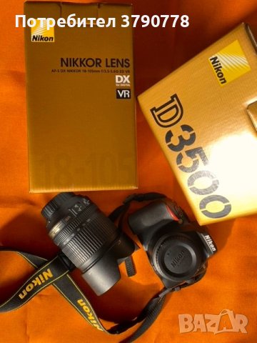Фотоапарт Nikon D3500 с обектив AF-S DX Nikkon 18-105mm f/3.5-5.6, снимка 1