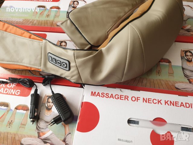Промо! 12V/220V 3D Шиацу масажор за врат гръб плешки и рамене с функция затопляне, снимка 16 - Масажори - 24306514