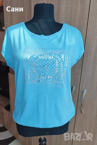 Красива синя блузка , снимка 2 - Тениски - 50690405