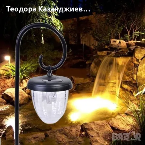 Соларна LED лампа с форма на жълъд, снимка 1