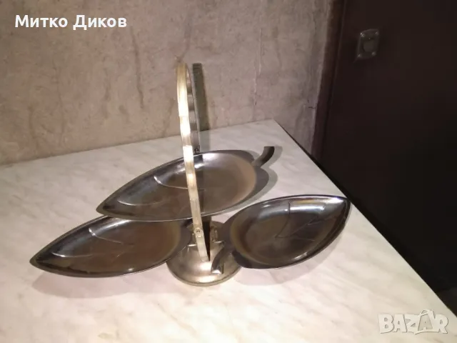 Поднос за плодове сладки и други нов тип листо сгъваем 3 части Н-160 мм и 165х110мм, снимка 7 - Прибори за хранене, готвене и сервиране - 49589674