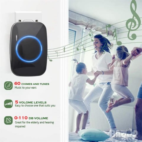 Безжичен водоустойчив звънец / 2 бутона, 3 звънеца, снимка 4 - Други стоки за дома - 39682711