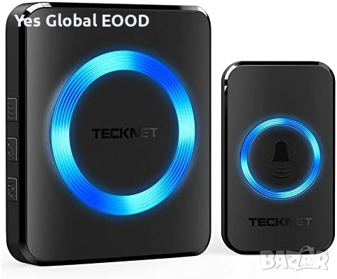 TECKNET безжичен звънец 400 м с 60 мелодии водоустойчив