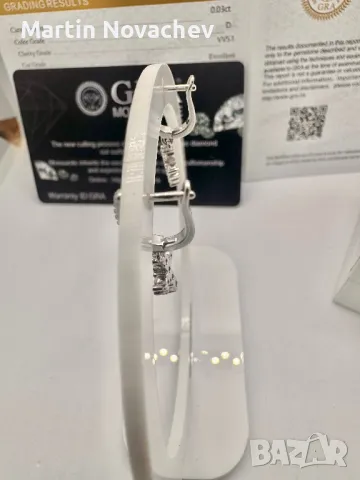 Сребърни обеци кръстчета с мойсанит (Диамант), снимка 5 - Обеци - 49718169