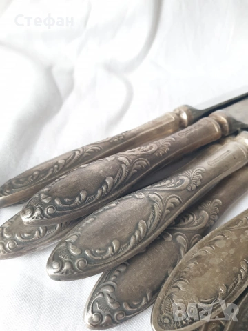 Комплект посребрени прибори, снимка 2 - Антикварни и старинни предмети - 53537215