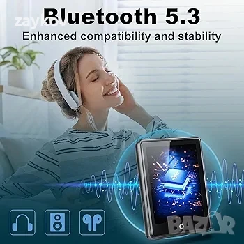 MUZXQII 64GB MP3 плейър Bluetooth 5.3, 2.8-инчов сензорен екран, преносим HiFi, снимка 2 - MP3 и MP4 плеъри - 51252737