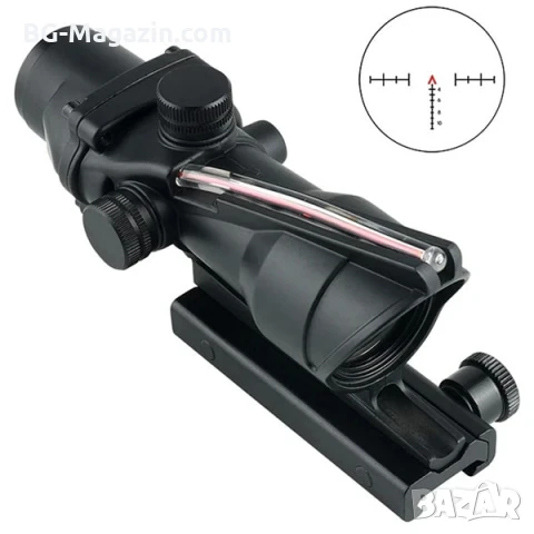 Тактически оптически прицел 4X32 мерник бързомер за въздушна пушка еърсофт оръжие фибро влакно, снимка 11 - Оборудване и аксесоари за оръжия - 51051083
