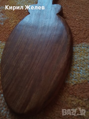 Лъжица стара дървена с Бронзови флорални орнаменти - набивки голяма сувенир 41519, снимка 12 - Декорация за дома - 43151904