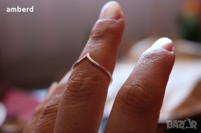 Нежно сребърно пръстенче R058, снимка 5 - Пръстени - 28854324