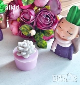 3D голям малък Сукулент Сукулентно растение силиконов молд форма декорация торта фондан гипс , снимка 2 - Форми - 28885346