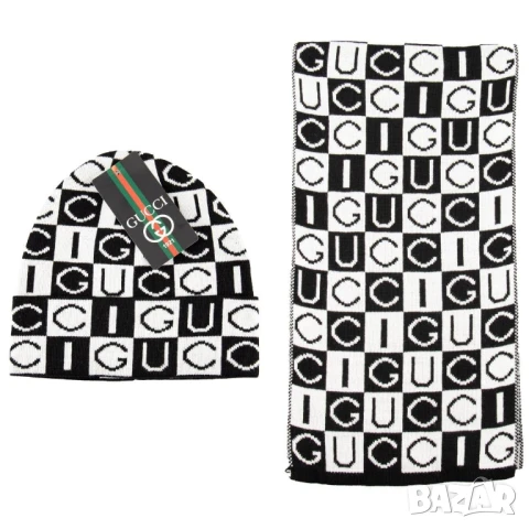 шапка и шал louis vuitton gucci , снимка 7 - Шапки - 51404206