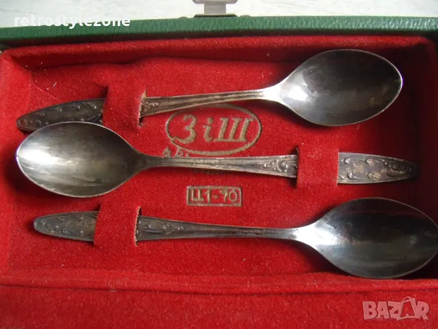 № 7942 комплект - 6 броя стари руски чаени лъжички  - мелхиор, снимка 2 - Други ценни предмети - 49521310