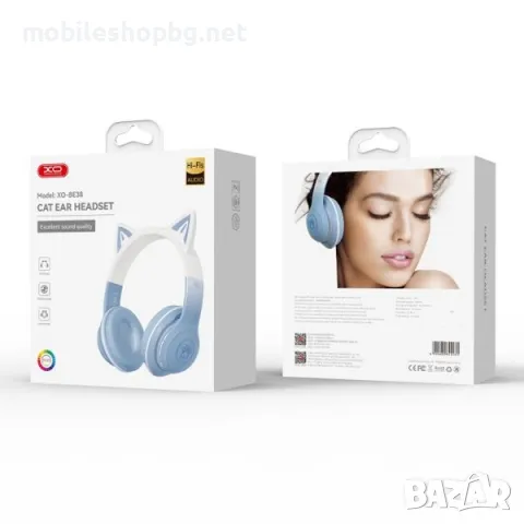 безжични слушалки сини с ушички , снимка 3 - Bluetooth слушалки - 48033482