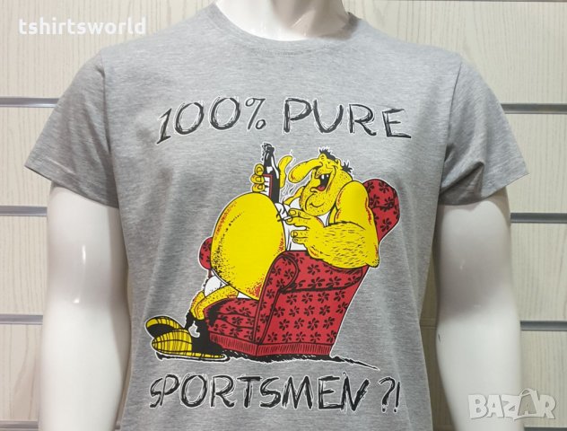 Нова мъжка тениска с трансферен печат 100% PURE SPORTSMEN, снимка 3 - Тениски - 34585133