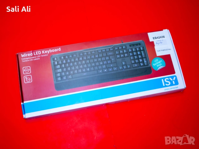 ISY IKE-5000-BE жична AZERTY клавиатура с LED подсветка USB нова, снимка 3 - Клавиатури и мишки - 51802612