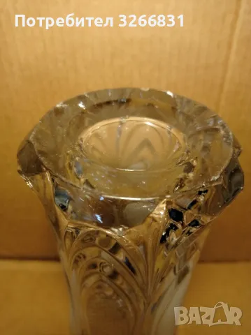 стъклена винтидж ваза за цветя , снимка 3 - Вази - 49741089