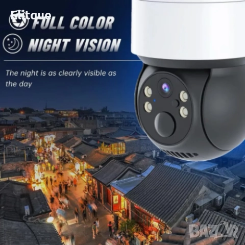 Соларна WIFI камера със соларен панел PTZ 360, 1080P, Full HD, цветно Hощно Bиждане, снимка 5 - Други - 52861210