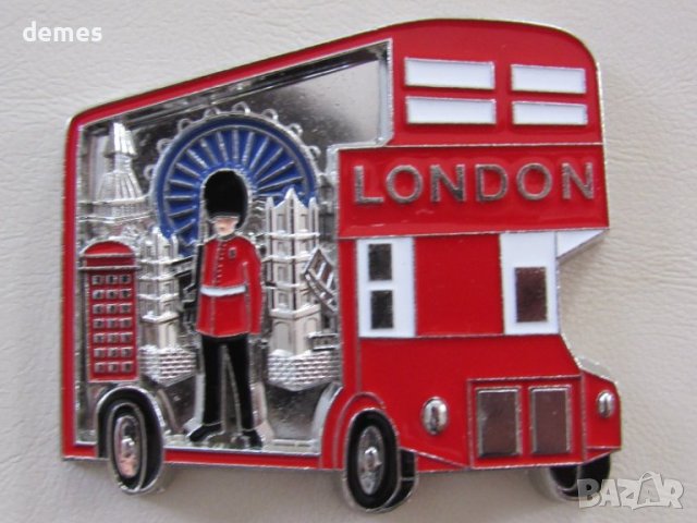 Автентичен 3D магнит от Лондон, Великобритания-метален, снимка 4 - Колекции - 43991228