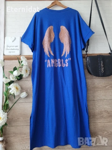 Дълга лятна рокля тип тениска ANGELS , снимка 4 - Рокли - 51402714