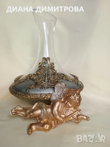 Ръчно декориран комплект за вино! Подарък!, снимка 2 - Други - 52342041