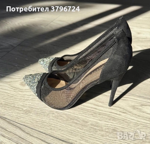 Дамски обувки JustFab на ток с камъчета, снимка 3 - Дамски обувки на ток - 52307613
