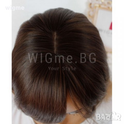 Дълга тъмнокестенява омбре перука на вълни Жасмин, снимка 8 - Аксесоари за коса - 33320808