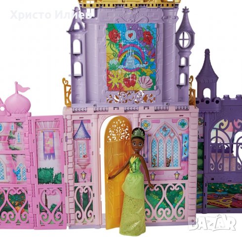 Дисни Принцеси Преносим Замък Къща за Кукли с Мебели Аксесоари Disney, снимка 5 - Кукли - 39292227